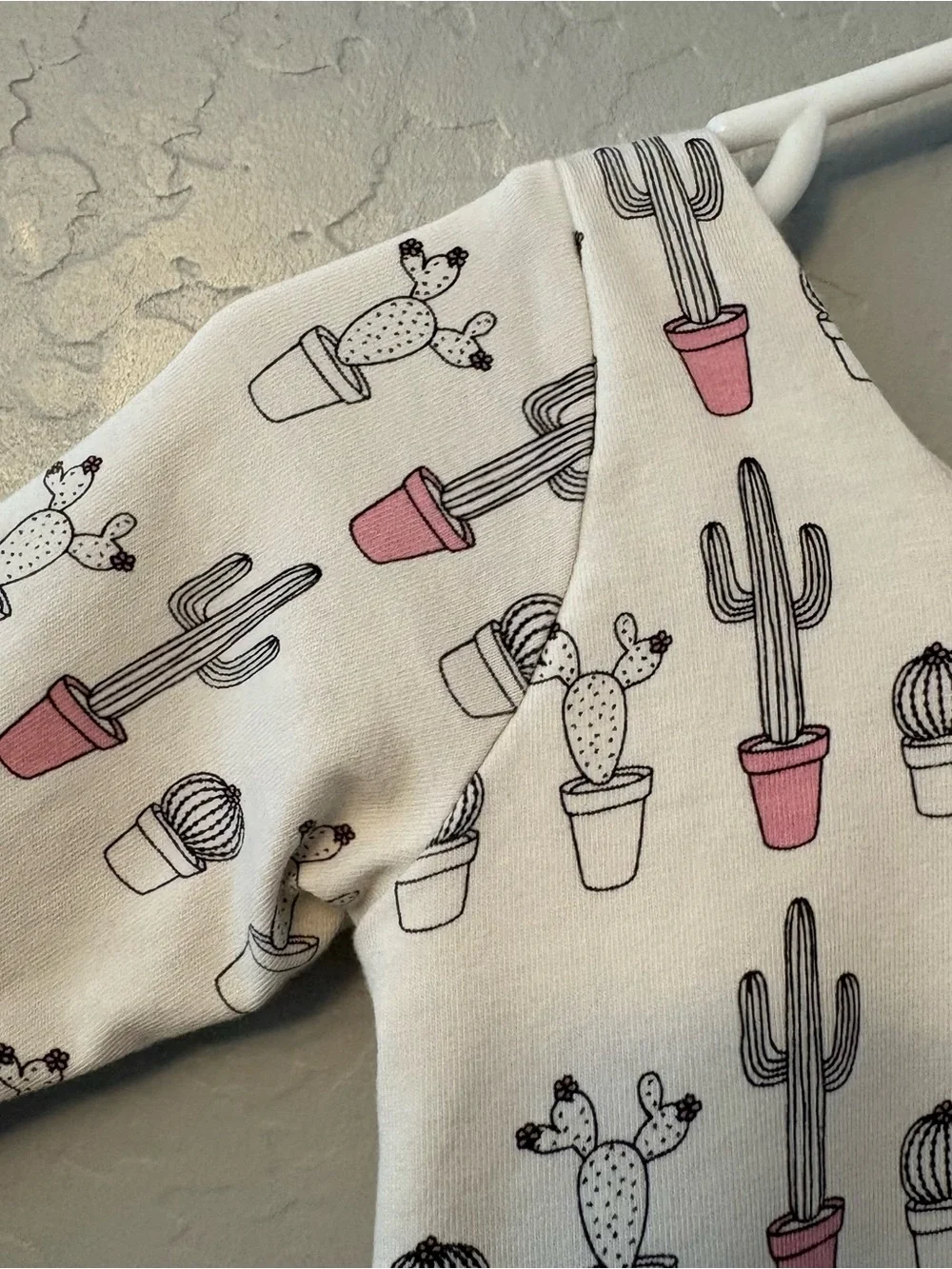 Monica + Andy white black pink cactus print let's dance dress size 12-18 months
